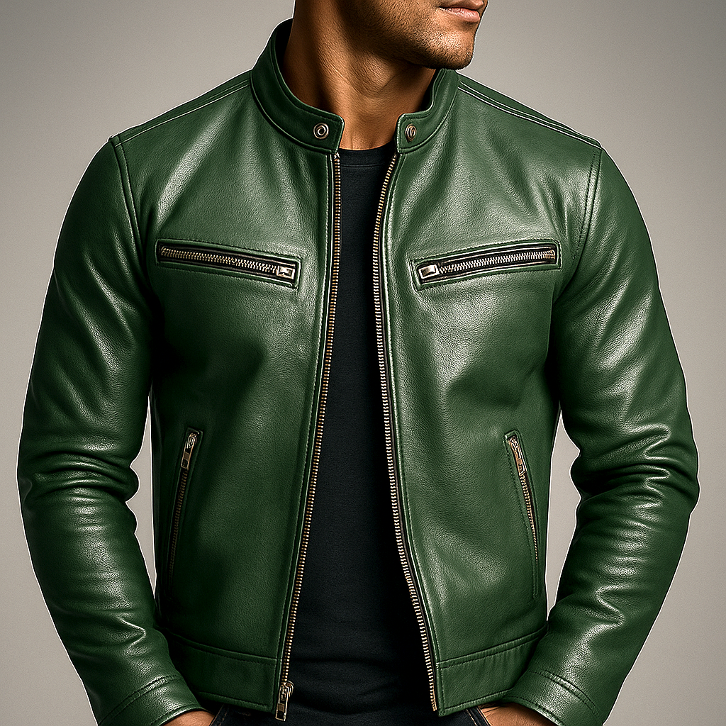 Chaqueta Cuero Vintage Hombre Premium