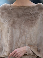 Elegant Plush Faux Fur Cape