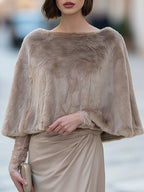 Elegant Plush Faux Fur Cape