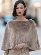 Elegant Plush Faux Fur Cape