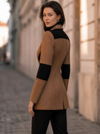 Sculpted Colorblock Single-Button Blazer