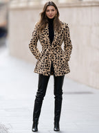 Leopard Faux Fur Belted Jacket