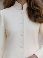 Stand-Collar Single-Breasted Tailored Jacket
