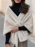 Women's Faux-fur Wrap-style Cape/shawl