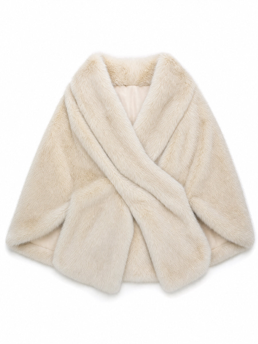 Women's Faux-fur Wrap-style Cape/shawl