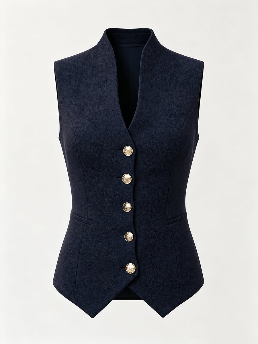 Two-Piece Double-Breasted Blazer And Vest Set