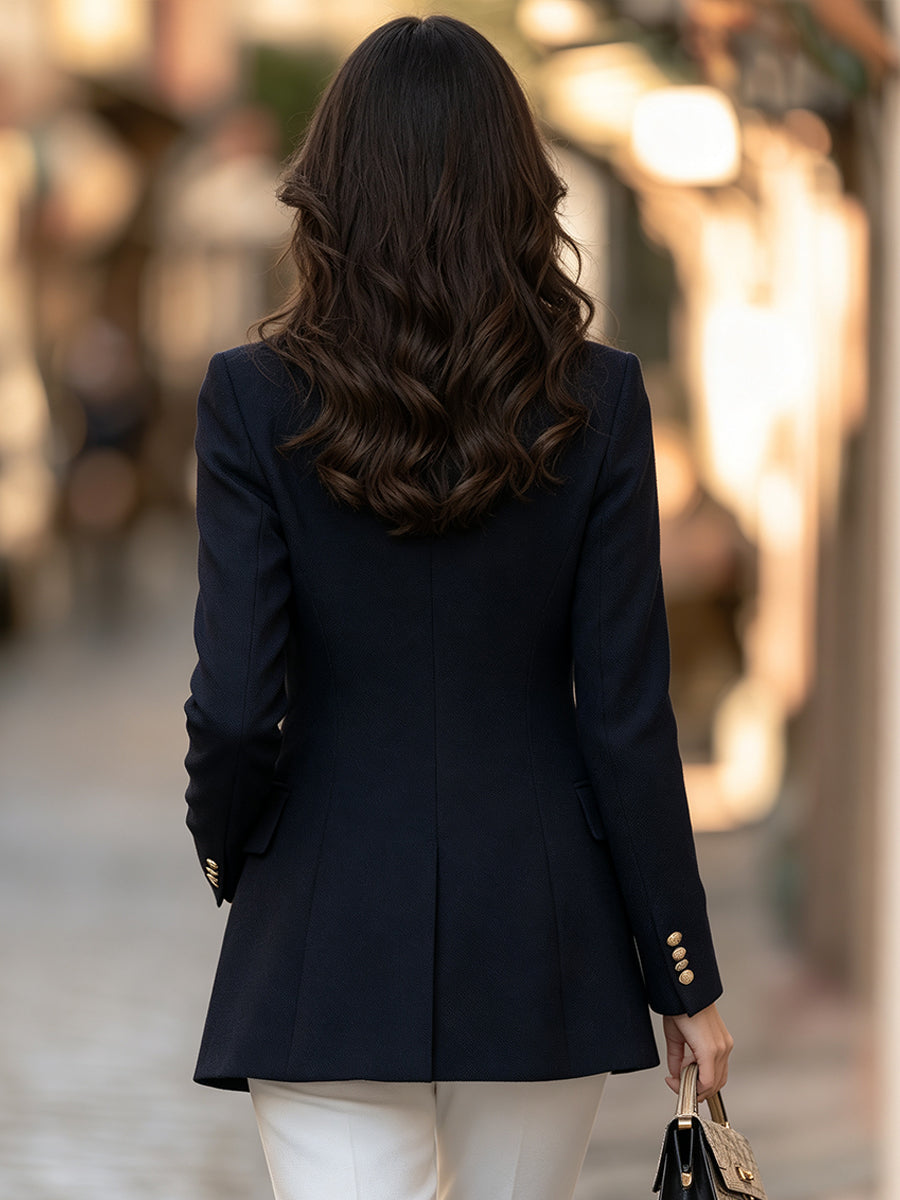 Two-Piece Double-Breasted Blazer And Vest Set