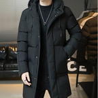 Elegante chaqueta larga de invierno