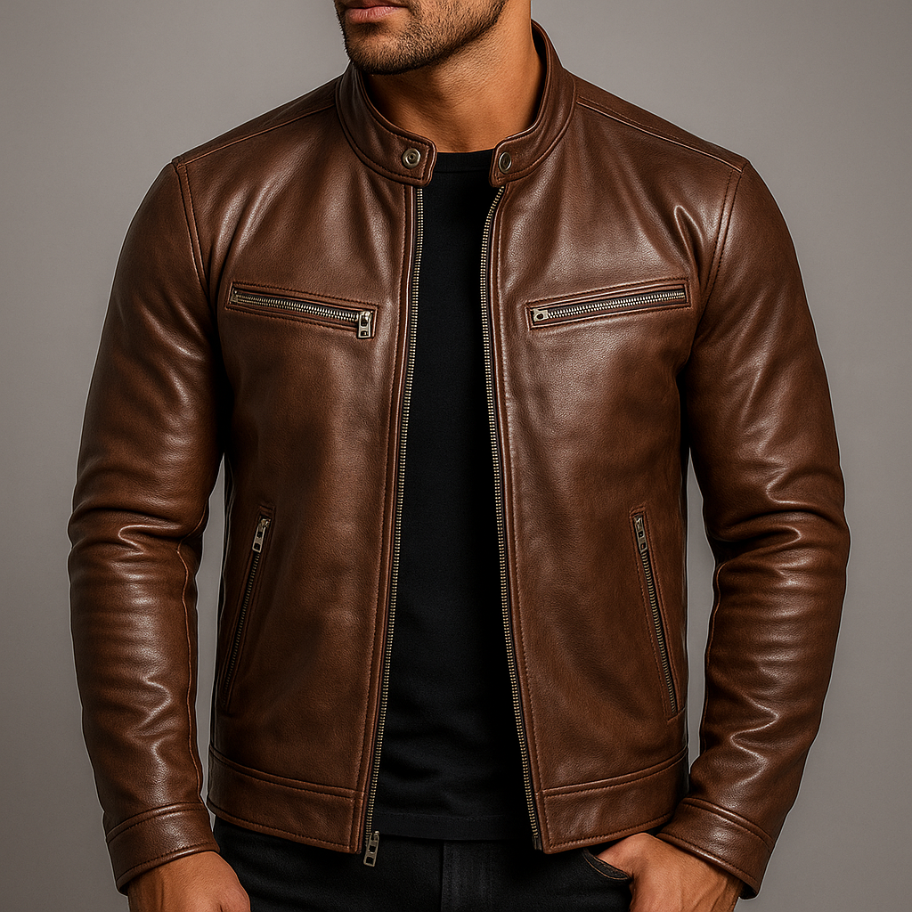 Chaqueta Cuero Vintage Hombre Premium