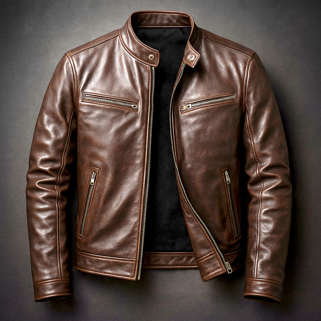 Chaqueta Cuero Vintage Hombre Premium