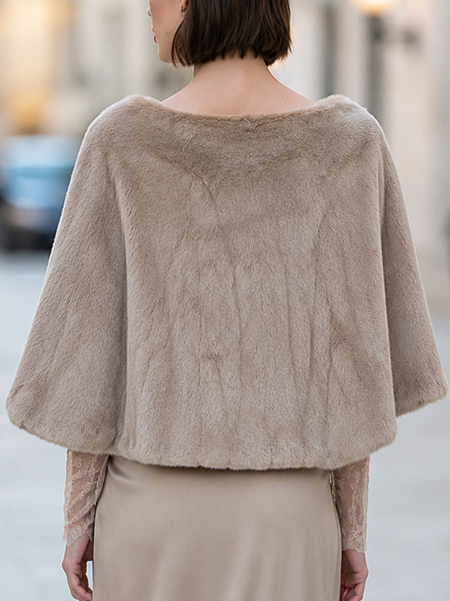 Elegant Plush Faux Fur Cape