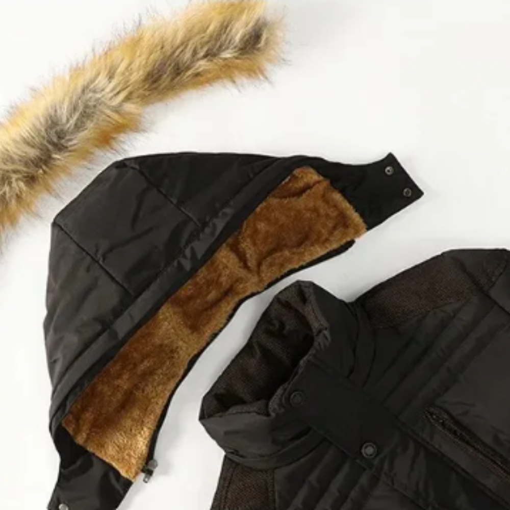 Elegante chaqueta de invierno de forro polar acolchada