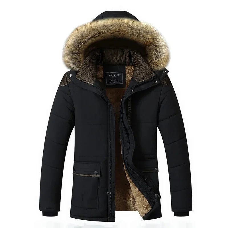 Elegante chaqueta de invierno de forro polar acolchada