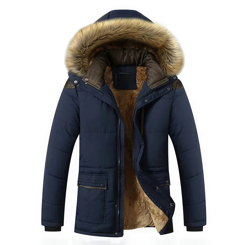 Elegante chaqueta de invierno de forro polar acolchada